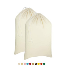 Wholesale Large Heavy Duty cotton Drawstring Laundry Bag foldable Storage Canvas Laundry Bag